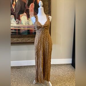 L*Space Brown Polka Dot Maxi Dress